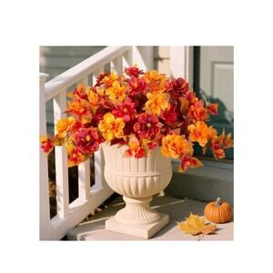 Fall Flowers Artificial for Outdoors Decoration, 2PCS Fake Fall Flowers for...